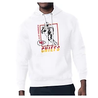 Men's Starter White Kansas City Chiefs Player Grid Pullover Hoodie