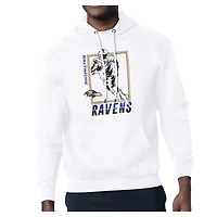 Men's Starter White Baltimore Ravens Player Grid Pullover Hoodie