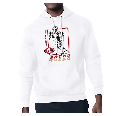 Men's Starter White San Francisco 49ers Player Grid Pullover Hoodie