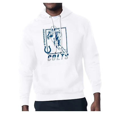 Men's Starter White Indianapolis Colts Player Grid Pullover Hoodie