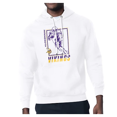 Men's Starter White Minnesota Vikings Player Grid Pullover Hoodie