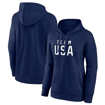 Women's  Navy Team USA 2024 Olympics Wordmark Pullover Hoodie