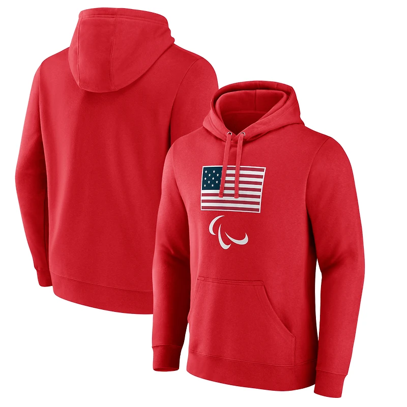 Men's Red Team USA 2024 Paralympics Primary Logo Pullover Hoodie
