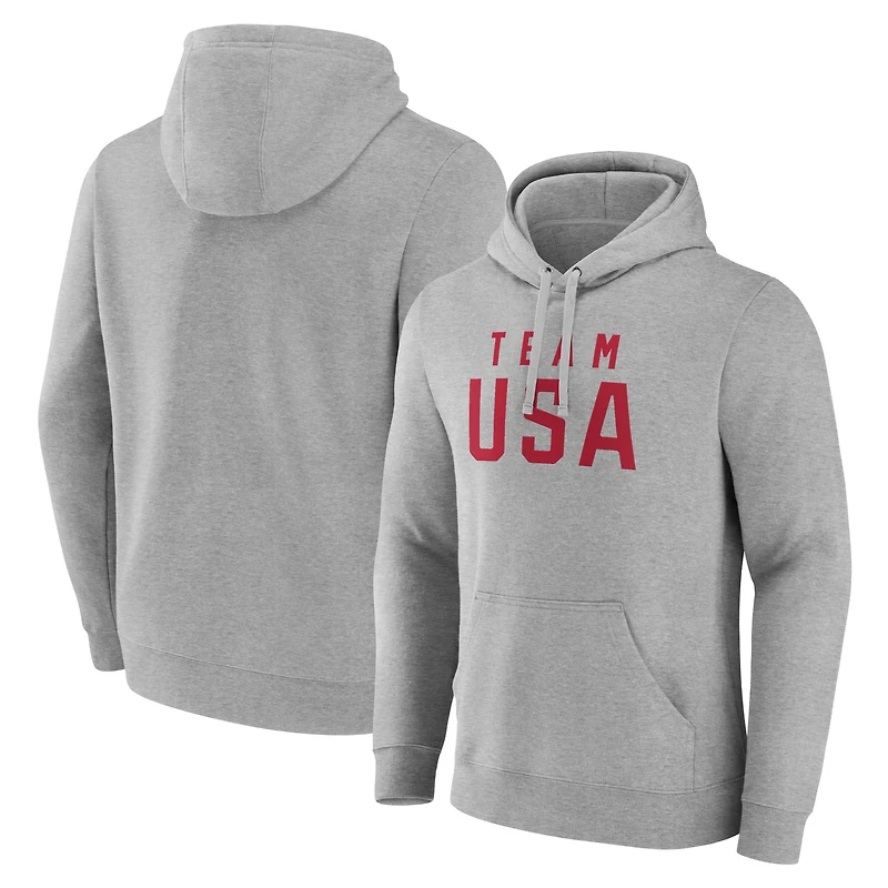 Men's Gray Team USA 2024 Olympics Primary Logo Pullover Hoodie