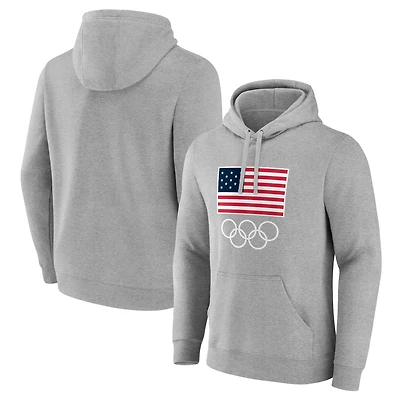 Men's  Gray Team USA 2024 Olympics Primary Logo Pullover Hoodie