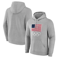 Men's  Gray Team USA 2024 Olympics Primary Logo Pullover Hoodie