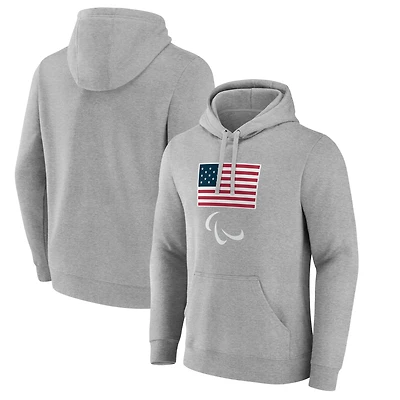 Men's  Gray Team USA 2024 Paralympics Primary Logo Pullover Hoodie