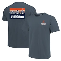Men's Navy Virginia Cavaliers Striped Campus Skyline T-Shirt