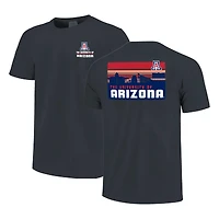Men's Navy Arizona Wildcats Striped Campus Skyline T-Shirt