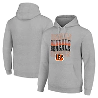 Men's Starter Heather Gray Cincinnati Bengals Four Team Name Logo Fleece Pullover Hoodie