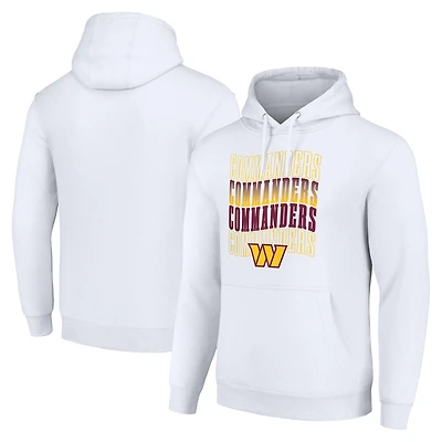Men's Starter White Washington Commanders Four Team Name Logo Fleece Pullover Hoodie