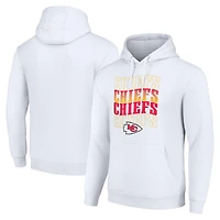 Men's Starter White Kansas City Chiefs Four Team Name Logo Fleece Pullover Hoodie