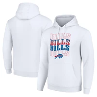 Men's Starter White Buffalo Bills Four Team Name Logo Fleece Pullover Hoodie
