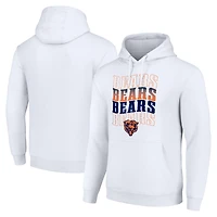 Men's Starter White Chicago Bears Four Team Name Logo Fleece Pullover Hoodie