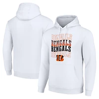 Men's Starter White Cincinnati Bengals Four Team Name Logo Fleece Pullover Hoodie