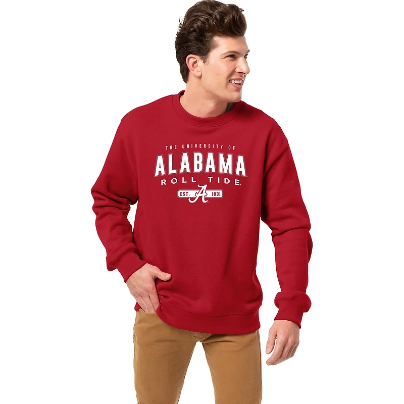Men's League Collegiate Wear Crimson Alabama Tide Essentials 2.0 Fleece Pullover Sweatshirt