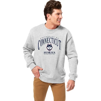 Men's League Collegiate Wear Heather Gray UConn Huskies Essentials 2.0 Fleece Pullover Sweatshirt