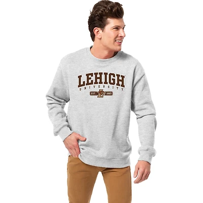 Men's League Collegiate Wear Heather Gray Lehigh Mountain Hawks Essentials 2.0 Fleece Pullover Sweatshirt
