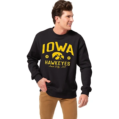 Men's League Collegiate Wear Black Iowa Hawkeyes Essentials 2.0 Fleece Pullover Sweatshirt