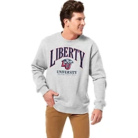Men's League Collegiate Wear Heather Gray Liberty Flames Essentials 2.0 Fleece Pullover Sweatshirt