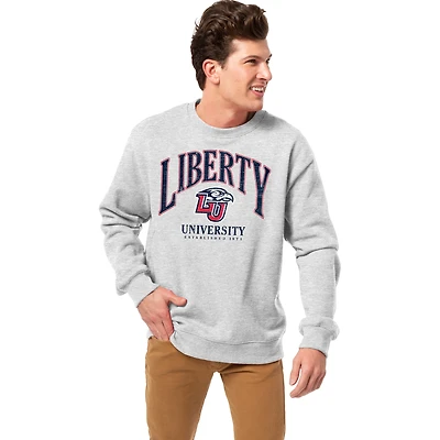 Men's League Collegiate Wear Heather Gray Liberty Flames Essentials 2.0 Fleece Pullover Sweatshirt