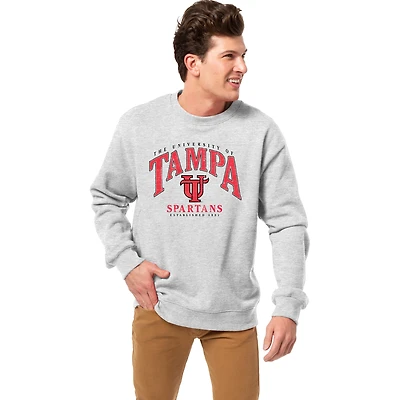 Men's League Collegiate Wear Heather Gray Tampa Spartans Essentials 2.0 Fleece Pullover Sweatshirt