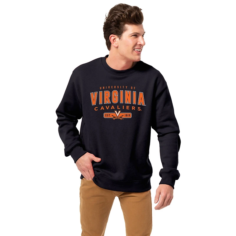 Men's League Collegiate Wear Navy Virginia Cavaliers Essentials 2.0 Fleece Pullover Sweatshirt