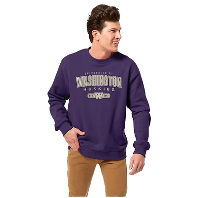 Men's League Collegiate Wear Purple Washington Huskies Essentials 2.0 Fleece Pullover Sweatshirt