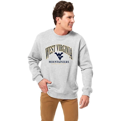Men's League Collegiate Wear Heather Gray West Virginia Mountaineers Essentials 2.0 Fleece Pullover Sweatshirt