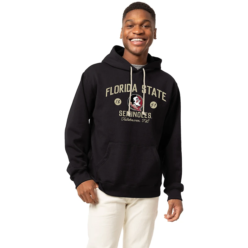 Men's League Collegiate Wear Black Florida State Seminoles Essentials 2.0 Fleece Pullover Hoodie