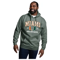 Men's League Collegiate Wear Green Miami Hurricanes Essentials 2.0 Fleece Pullover Hoodie
