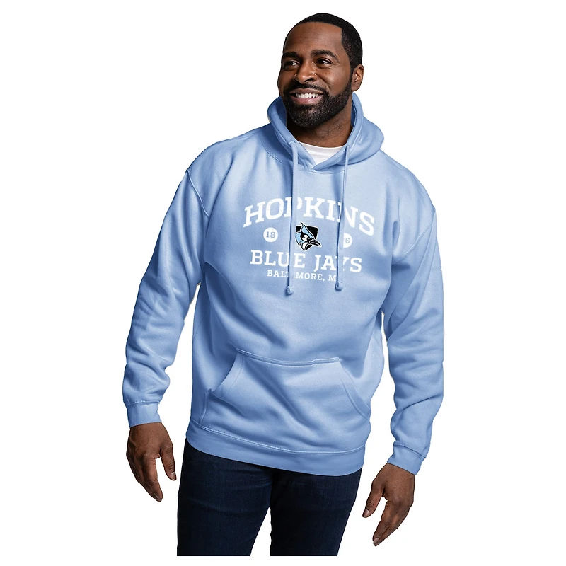 Men's League Collegiate Wear Light Blue Johns Hopkins Jays Essentials 2.0 Fleece Pullover Hoodie