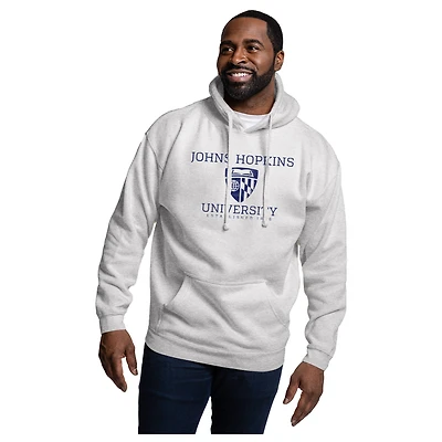 Men's League Collegiate Wear Heather Gray Johns Hopkins Blue Jays Essentials 2.0 Fleece Pullover Hoodie