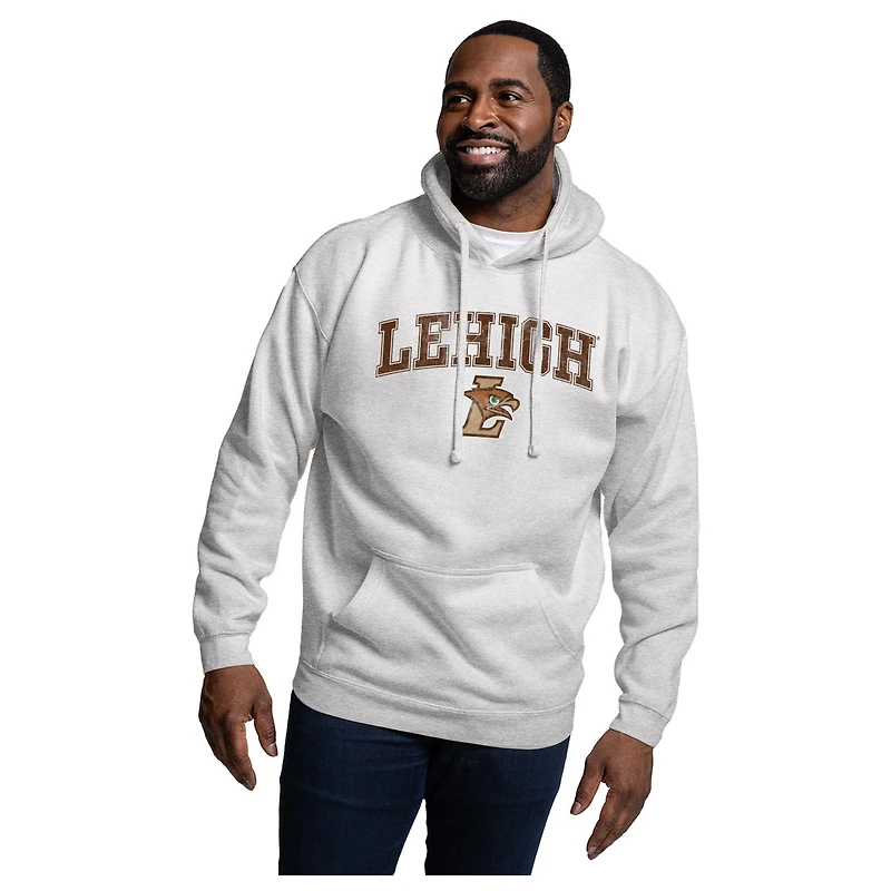 Men's League Collegiate Wear Heather Gray Lehigh Mountain Hawks Essentials 2.0 Fleece Pullover Hoodie