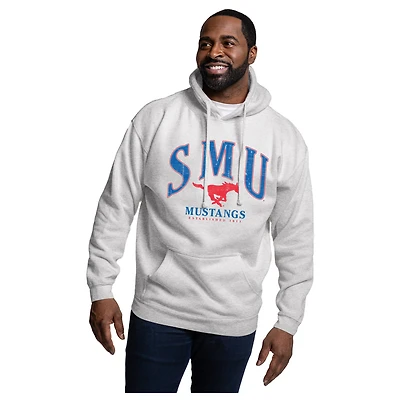 Men's League Collegiate Wear Heather Gray SMU Mustangs Essentials 2.0 Fleece Pullover Hoodie