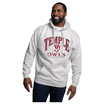 Men's League Collegiate Wear Heather Gray Temple Owls Essentials 2.0 Fleece Pullover Hoodie
