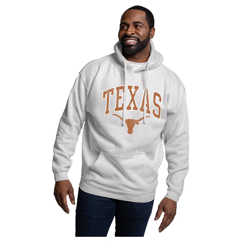 Men's League Collegiate Wear Heather Gray Texas Longhorns Essentials 2.0 Fleece Pullover Hoodie