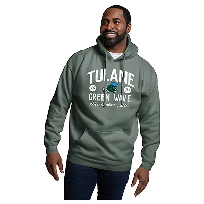 Men's League Collegiate Wear Green Tulane Wave Essentials 2.0 Fleece Pullover Hoodie