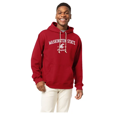 Men's League Collegiate Wear Crimson Washington State Cougars Essentials 2.0 Fleece Pullover Hoodie