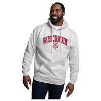 Men's League Collegiate Wear Heather Gray Wisconsin Badgers Essentials 2.0 Fleece Pullover Hoodie
