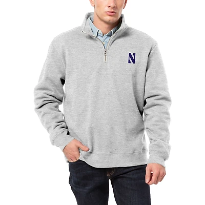 Men's League Collegiate Wear Heather Gray Northwestern Wildcats Essentials 2.0 Fleece Quarter-Zip Jacket