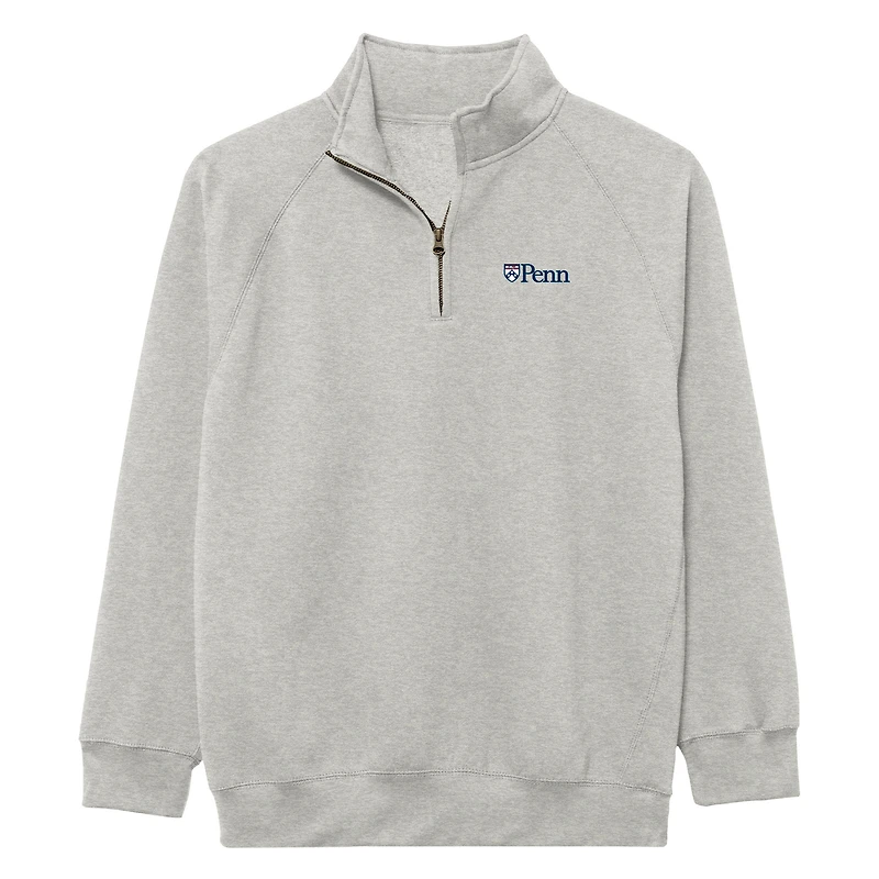 Men's League Collegiate Wear Heather Gray Pennsylvania Quakers Essentials 2.0 Fleece Quarter-Zip Jacket