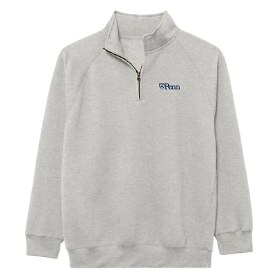 Men's League Collegiate Wear Heather Gray Pennsylvania Quakers Essentials 2.0 Fleece Quarter-Zip Jacket
