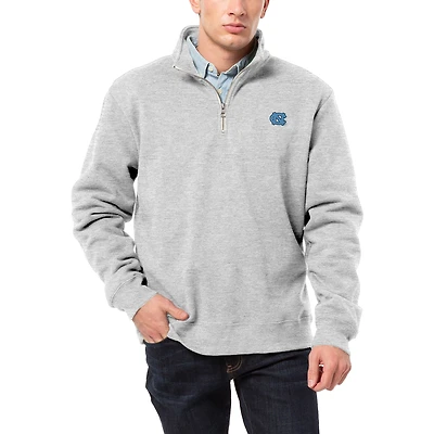 Men's League Collegiate Wear Heather Gray North Carolina Tar Heels Essentials 2.0 Fleece Quarter-Zip Jacket