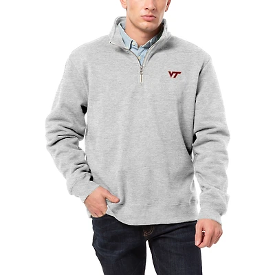Men's League Collegiate Wear Heather Gray Virginia Tech Hokies Essentials 2.0 Fleece Quarter-Zip Jacket