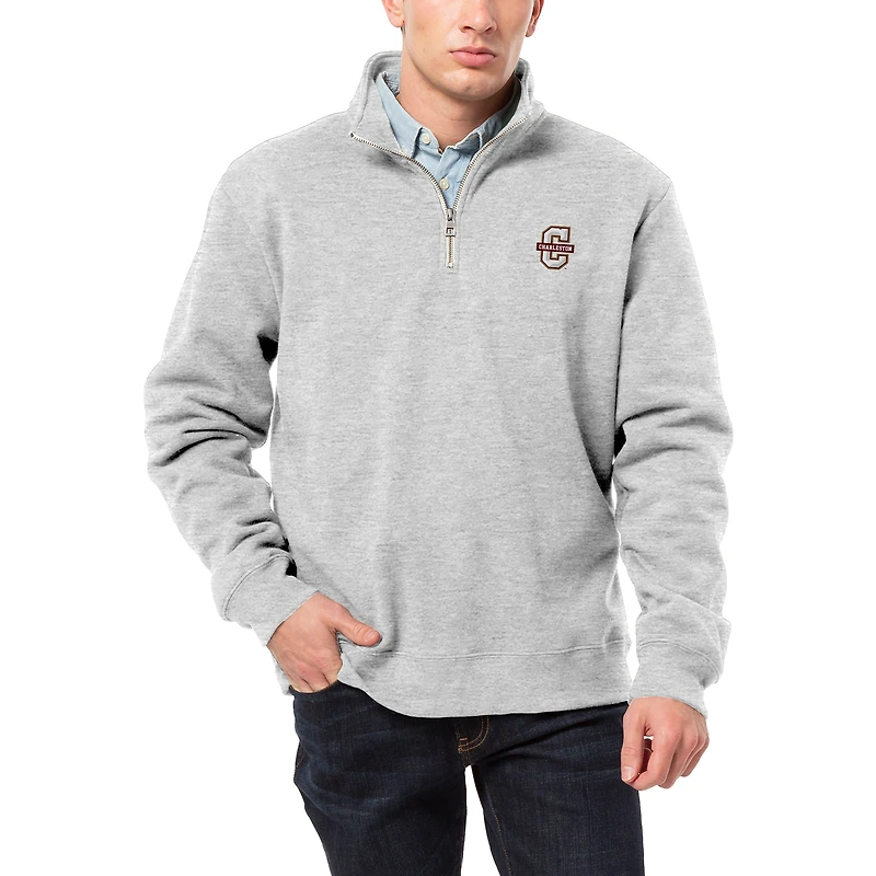 Men's League Collegiate Wear Heather Gray Charleston Cougars Essentials 2.0 Fleece Quarter-Zip Jacket