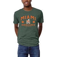 Men's League Collegiate Wear Heather Green Miami Hurricanes Victory Falls Tri-Blend T-Shirt