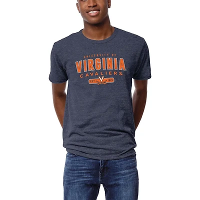 Men's League Collegiate Wear Heather Navy Virginia Cavaliers Victory Falls Tri-Blend T-Shirt