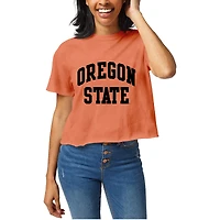 Women's Official League Orange Oregon State Beavers Clothesline Cropped T-Shirt