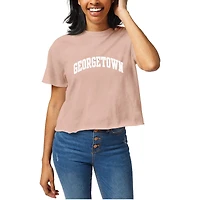 Women's Official League Light Pink Georgetown Hoyas Clothesline Cropped T-Shirt